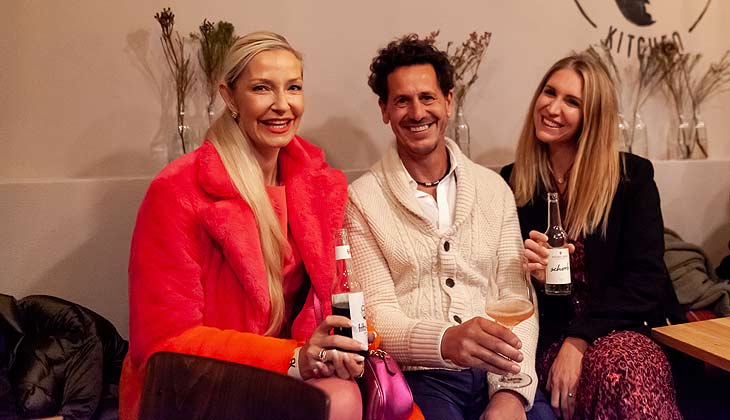 Elke Hofmann, Götz Möglinger, Anja von Keyserlingk beim Opening von Emmi's Kitchen in Schwabing ©Foto. Matthias Rüby)